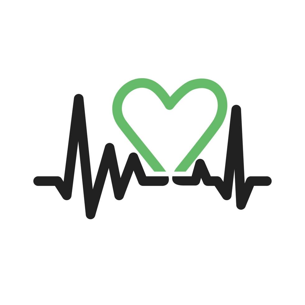 Herz II Linie grünes und schwarzes Symbol vektor