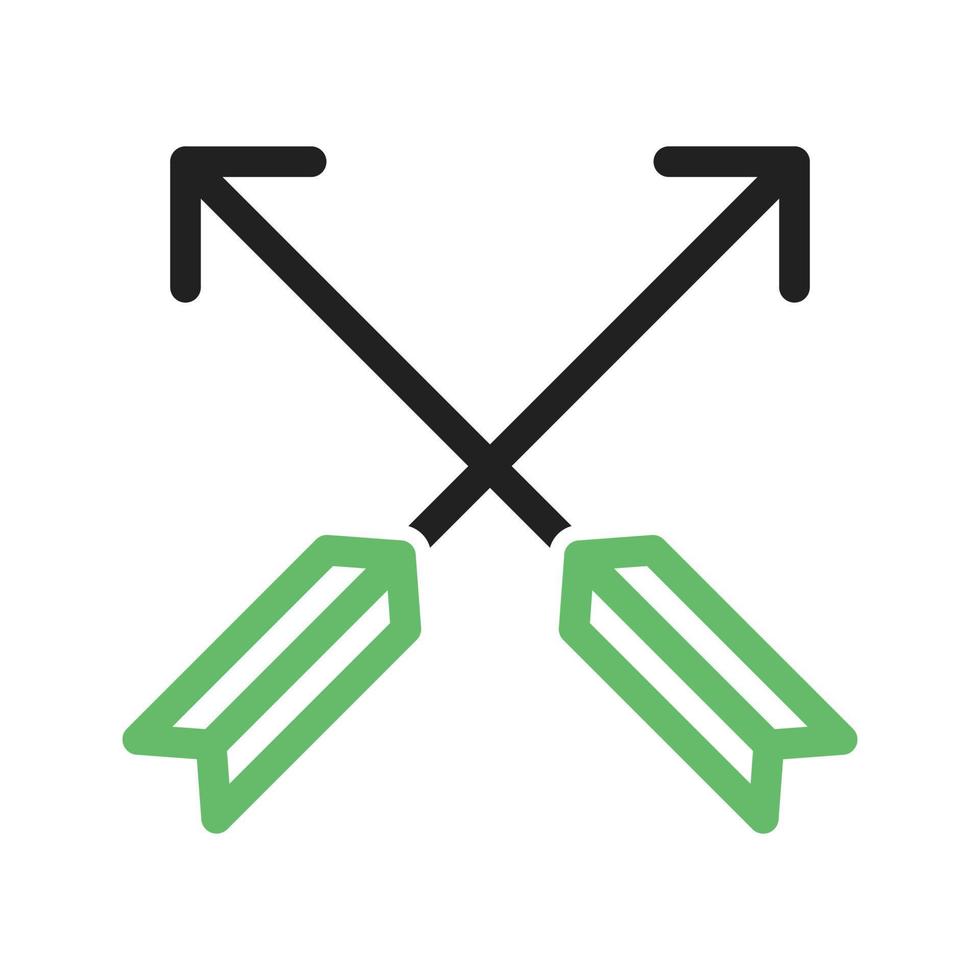 zwei Pfeile Linie grünes und schwarzes Symbol vektor