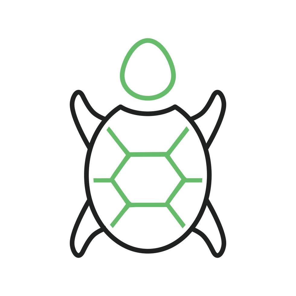 Schildkrötenlinie grünes und schwarzes Symbol vektor