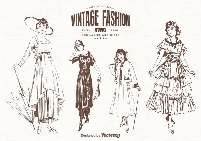 Freie Dame Old Style Clothes Vector