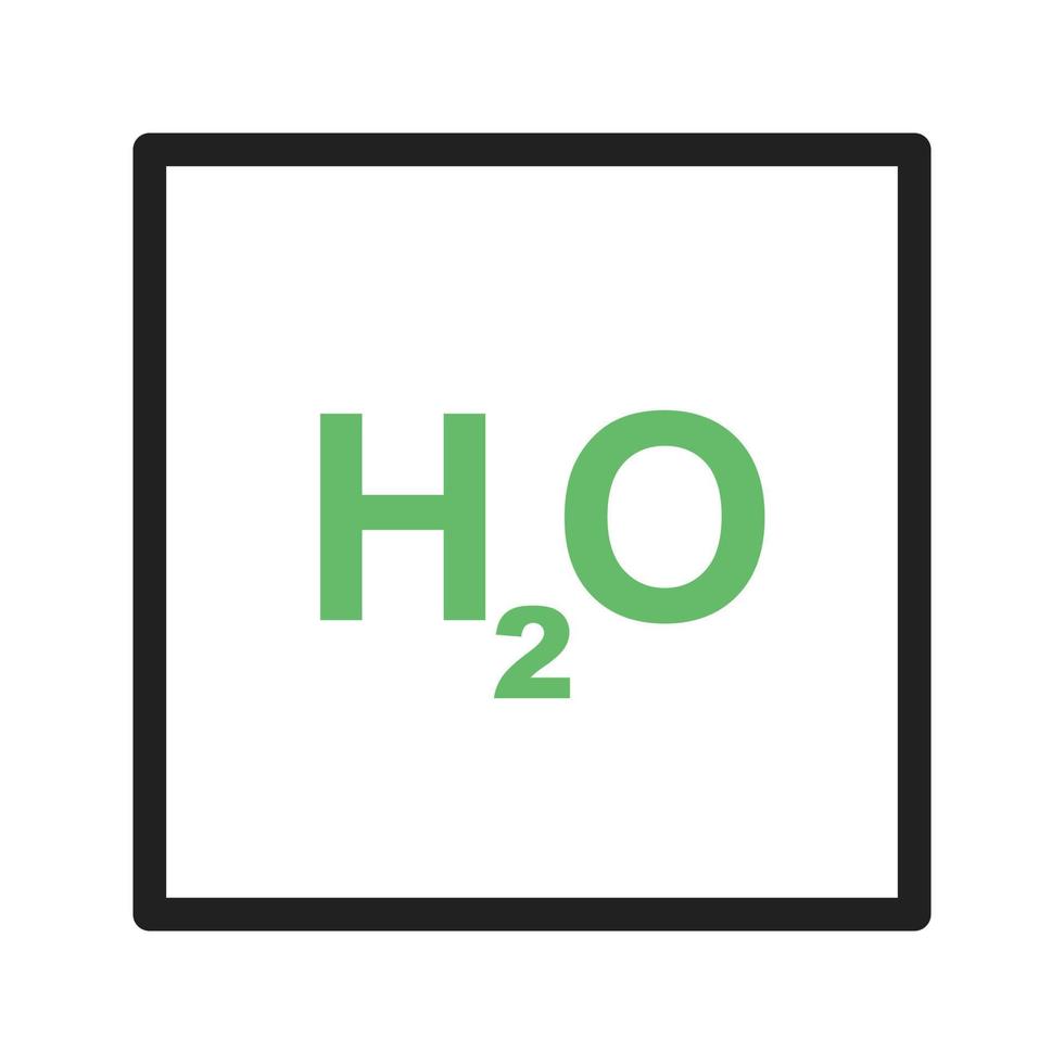 H2O linje grön och svart ikon vektor
