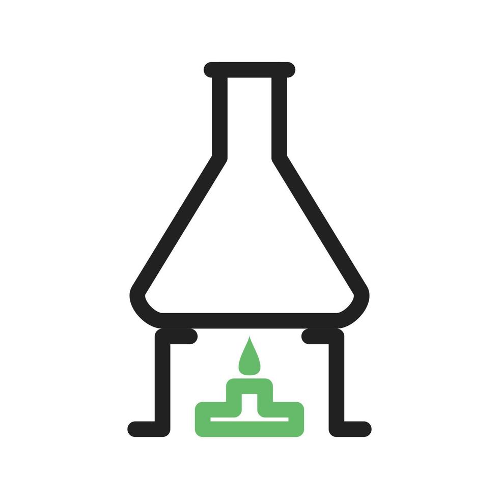 Grünes und schwarzes Symbol für chemische Experimente vektor