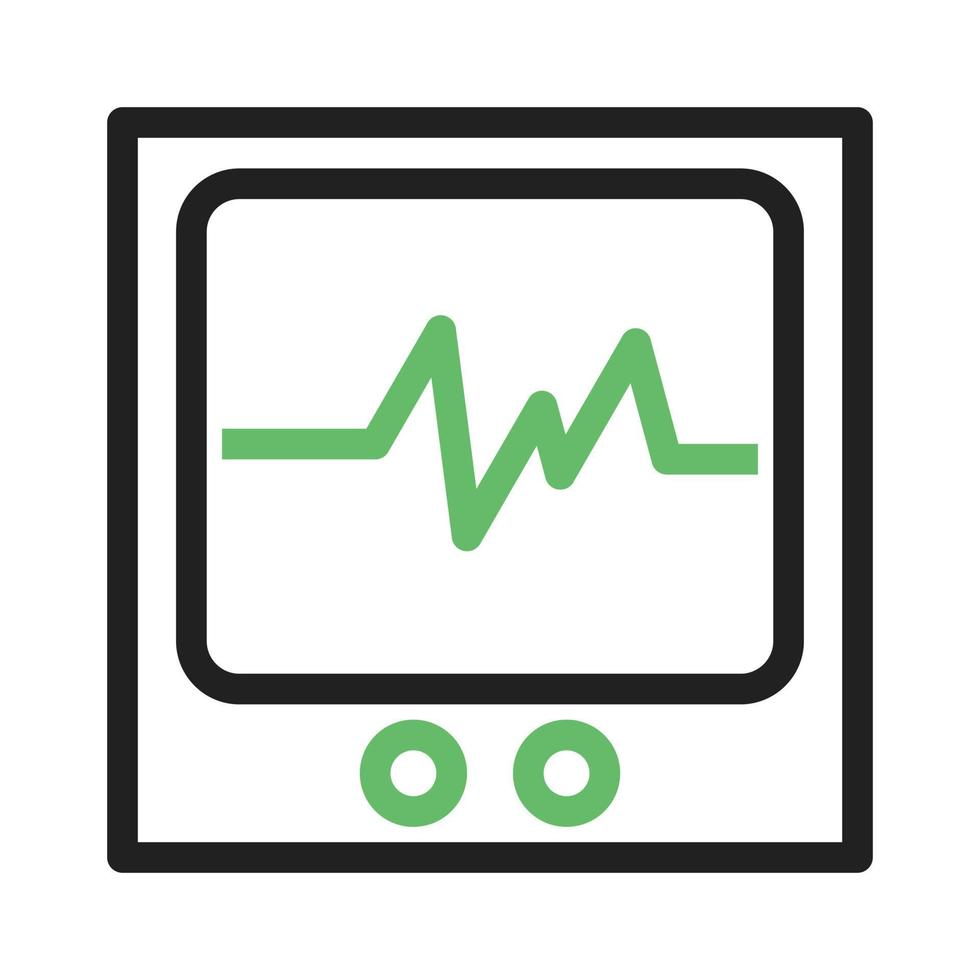 ecg monitor linje grön och svart ikon vektor