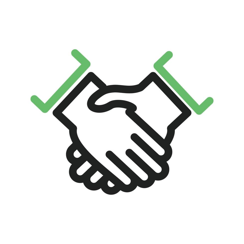 Handshake-Linie grünes und schwarzes Symbol vektor
