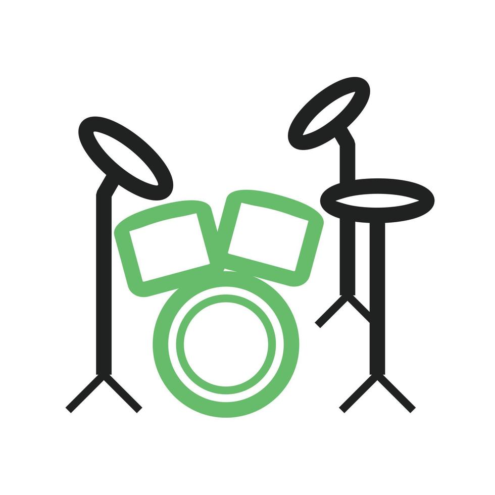 Schlagzeuglinie grünes und schwarzes Symbol vektor
