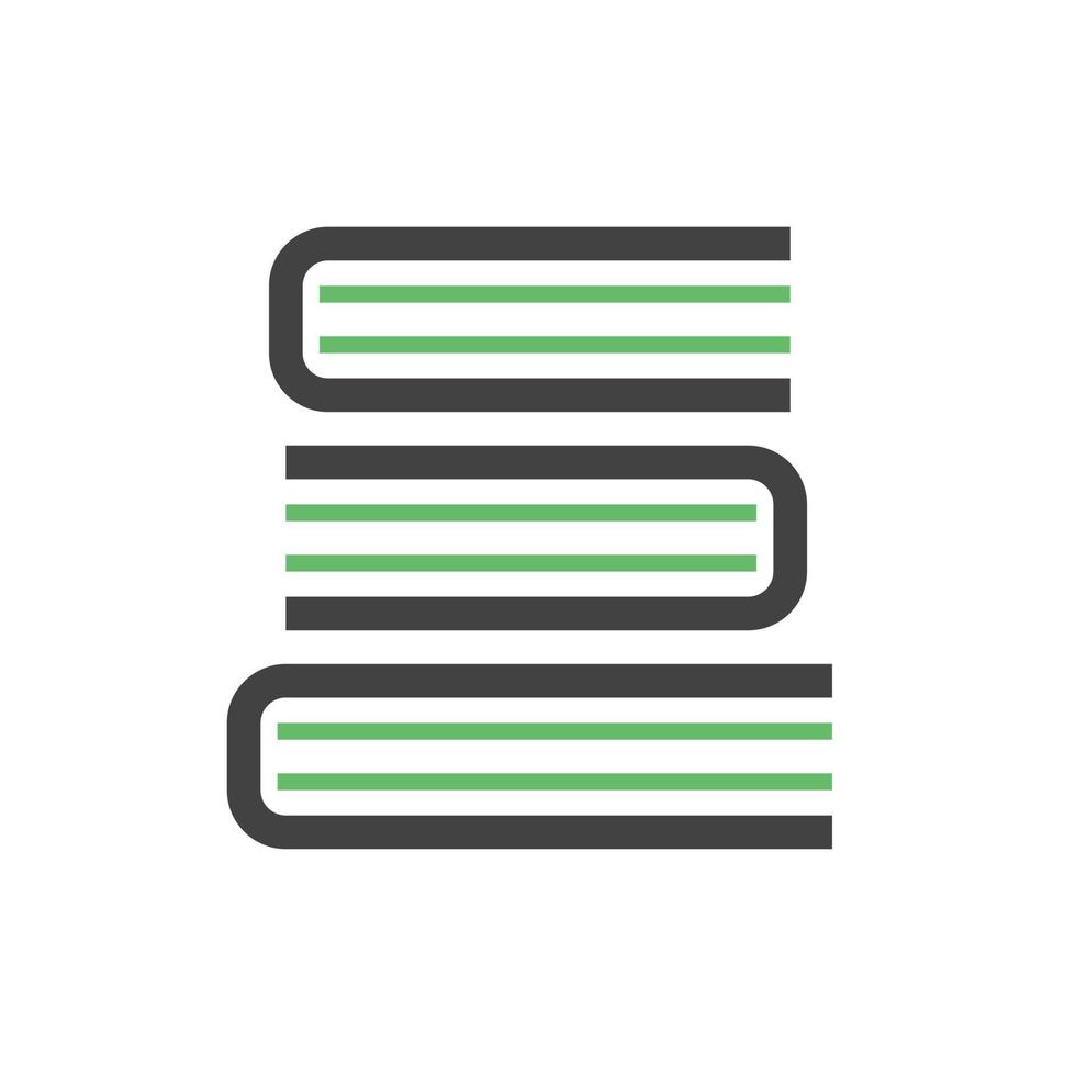 Stapel Bücher Linie grünes und schwarzes Symbol vektor