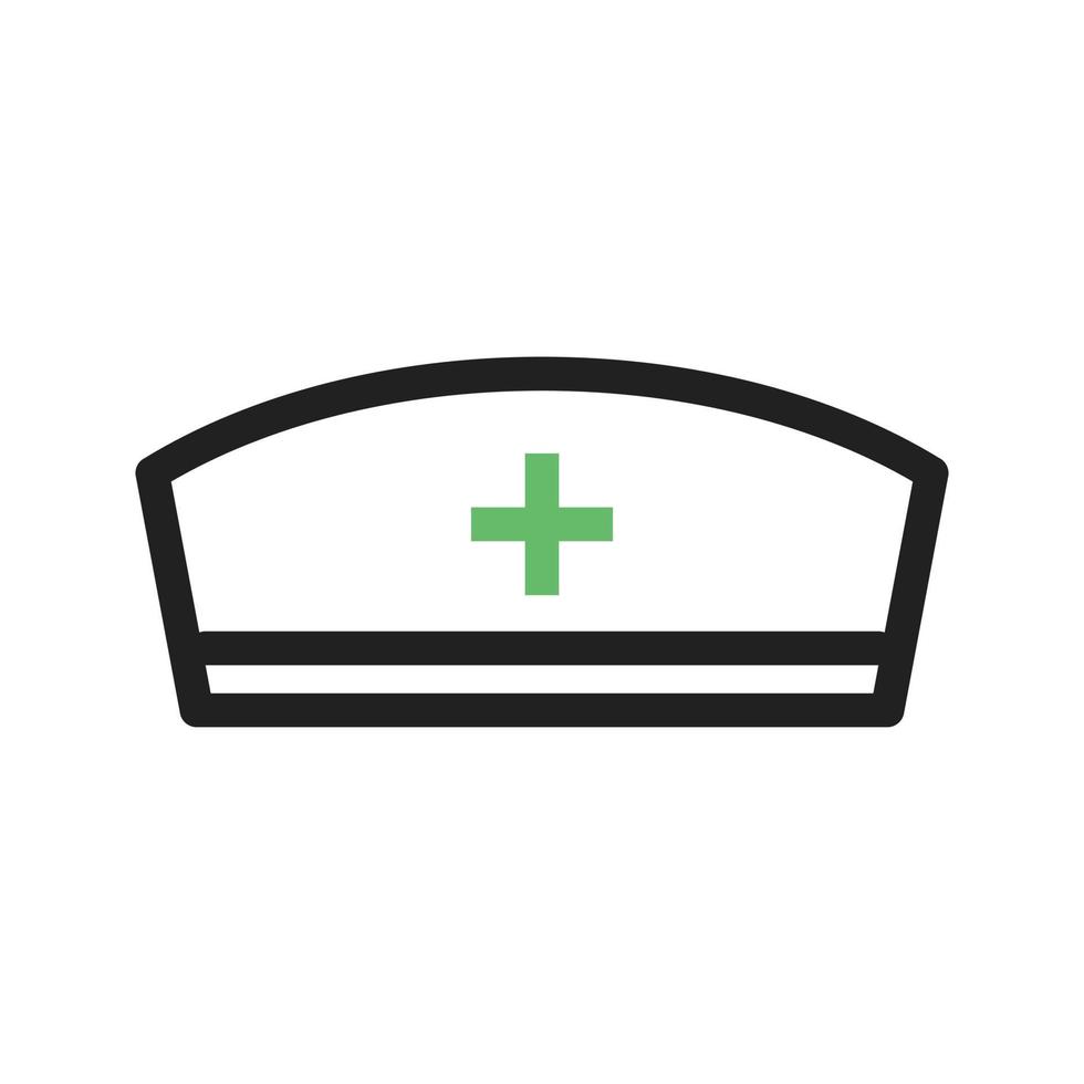 grünes und schwarzes Symbol für die Krankenschwesterkappenlinie vektor