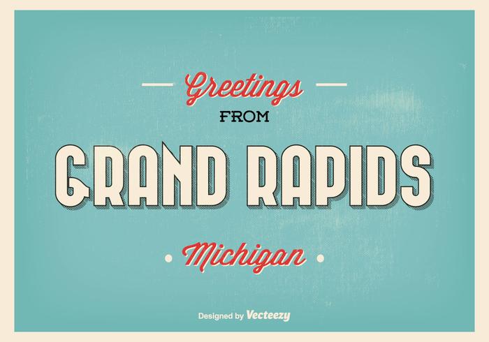 Grand Rapids Michigan Retro hälsnings illustration vektor