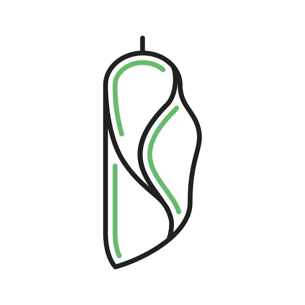 cuccoon line grünes und schwarzes symbol vektor