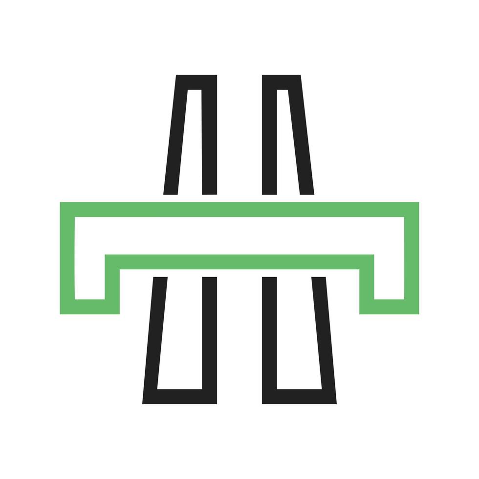 bro linje grön och svart ikon vektor