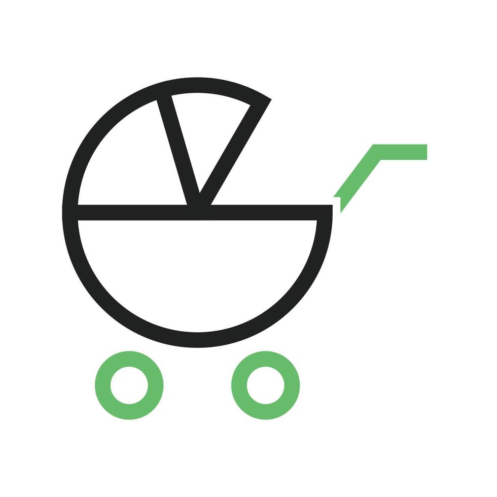 Kinderwagen ii Linie grünes und schwarzes Symbol vektor