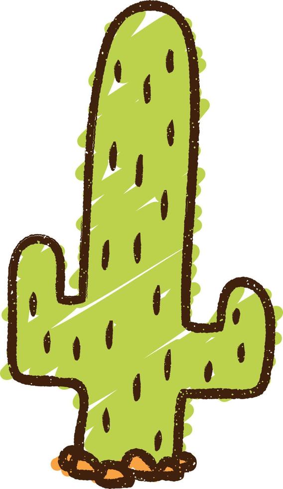 kaktus krita ritning vektor
