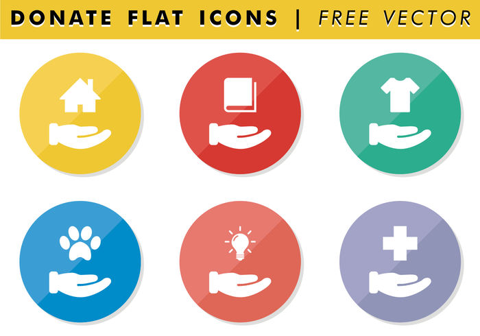 Spenden Sie flache Icons Free Vector