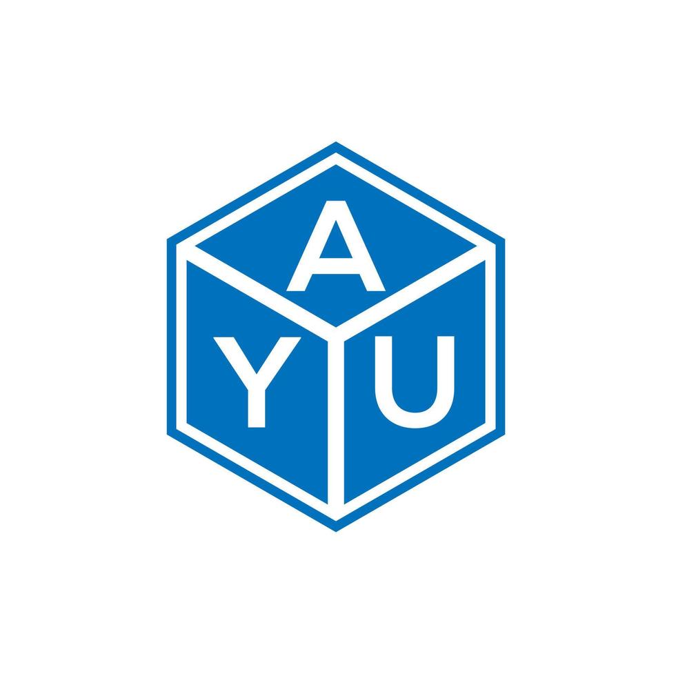 Ayu-Brief-Logo-Design auf schwarzem Hintergrund. ayu kreatives Initialen-Buchstaben-Logo-Konzept. Ayu Briefdesign. vektor