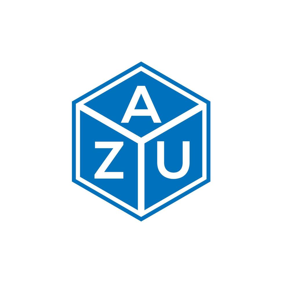 Azu-Brief-Logo-Design auf schwarzem Hintergrund. azu kreatives Initialen-Buchstaben-Logo-Konzept. azu Briefgestaltung. vektor