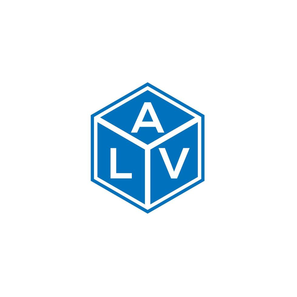 alv-Buchstaben-Logo-Design auf schwarzem Hintergrund. alv kreative Initialen schreiben Logo-Konzept. alv Briefgestaltung. vektor
