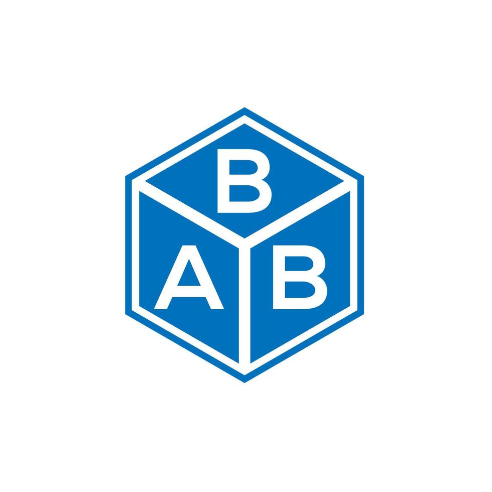 Bab-Brief-Logo-Design auf schwarzem Hintergrund. bab kreative initialen schreiben logokonzept. Bab-Buchstaben-Design. vektor