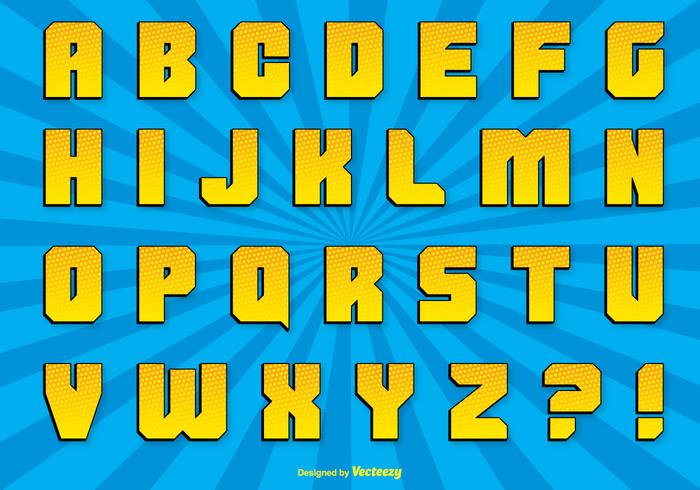 Comic-Stil Alphabet Set vektor