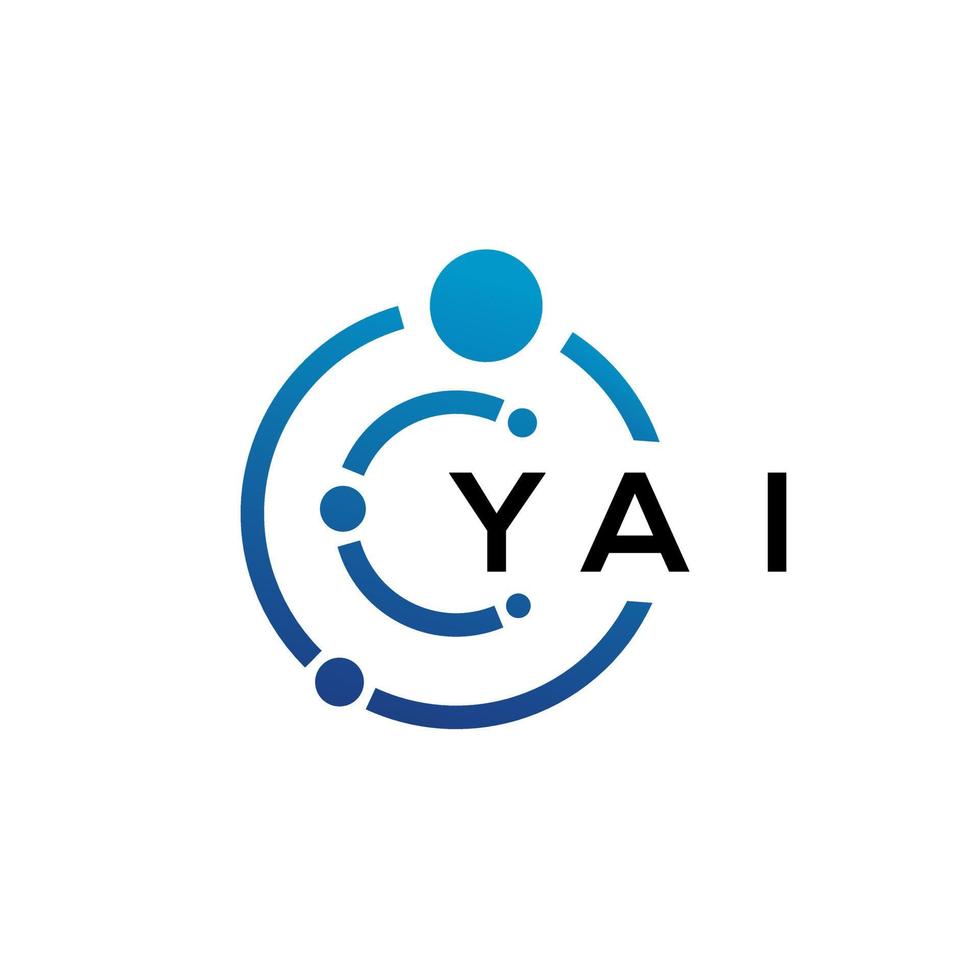 Yai-Buchstaben-Technologie-Logo-Design auf weißem Hintergrund. Yai kreative Initialen schreiben es Logo-Konzept. Yai-Buchstaben-Design. vektor