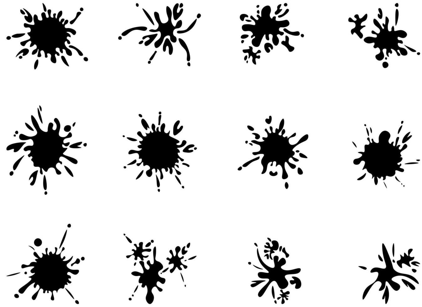 vackra färgstänk. uppsättning färgstänk. vektor illustration. färgglada stänk av färgsamling, färgstänk som är handritad