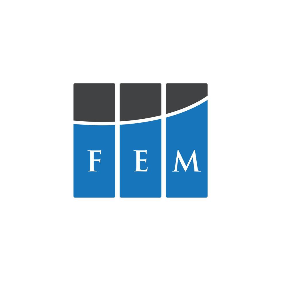 fem-Brief-Logo-Design auf weißem Hintergrund. fem kreative Initialen schreiben Logo-Konzept. weibliche Briefgestaltung. vektor