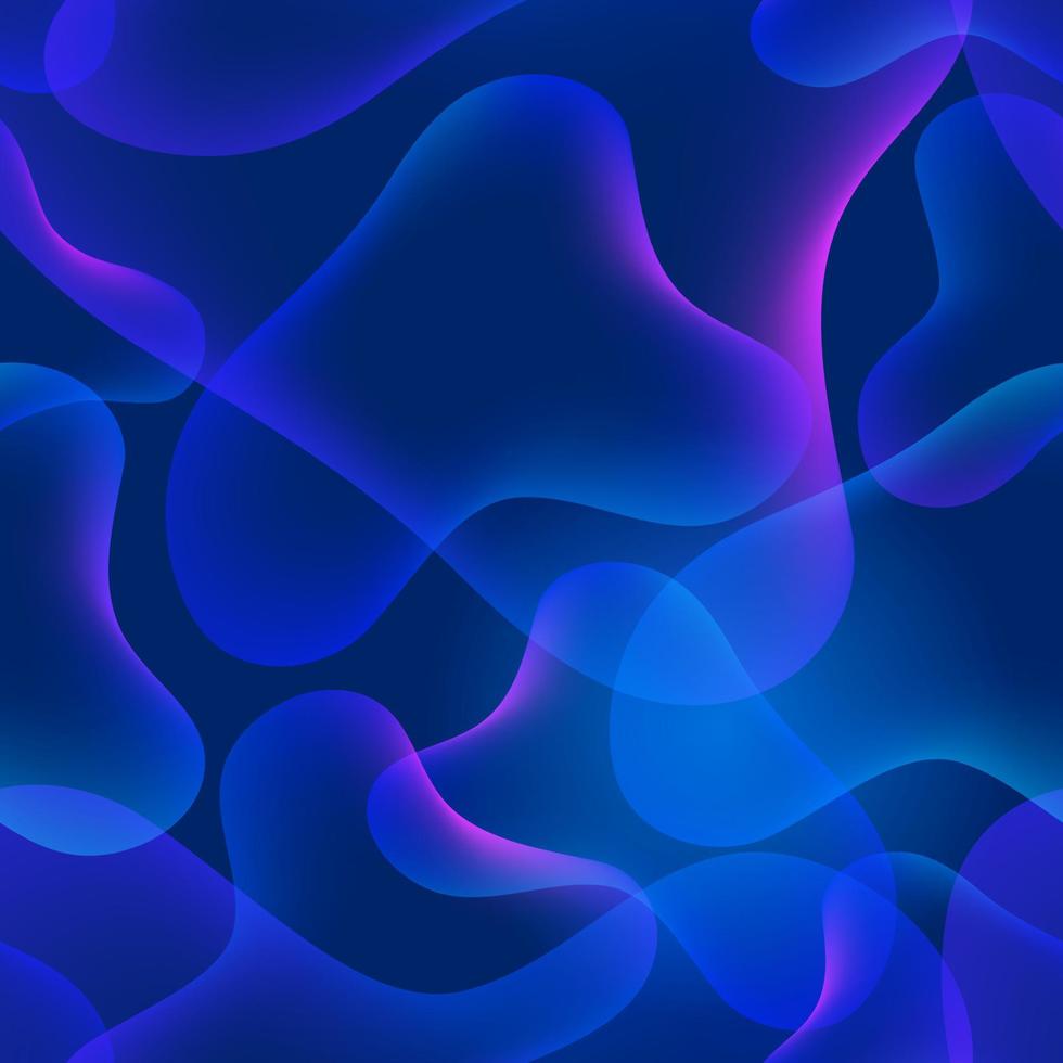 Vektornahtloses Muster mit transparenten Flüssigkeitsblasen auf dunkelblauem Hintergrund. abstrakter hintergrund mit lavalampeneffekt. Vektor-Illustration. vektor