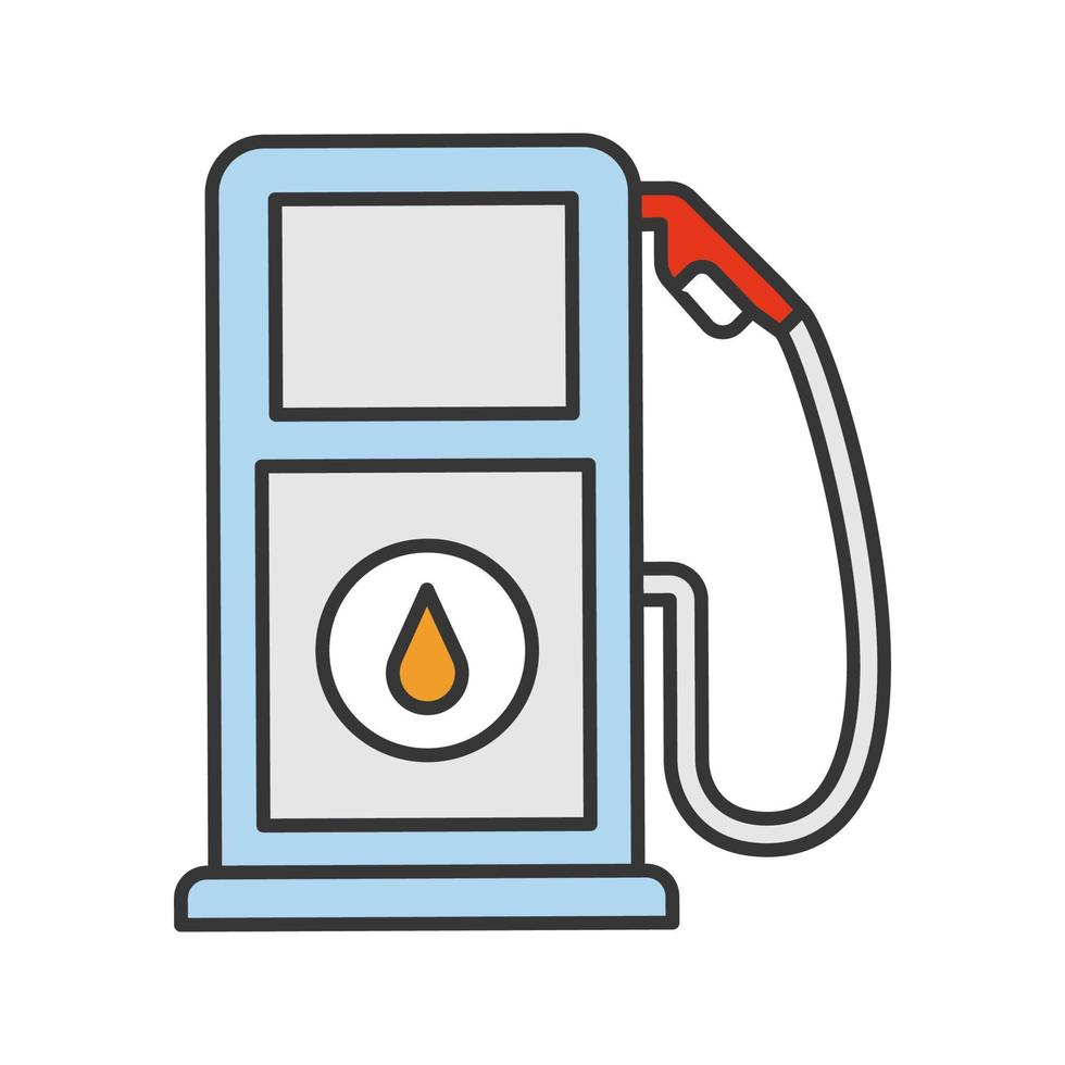 Symbol für die Farbe der Tankstelle. Benzinpumpe. Benzin stehen. Tankstelle. isolierte Vektorillustration vektor