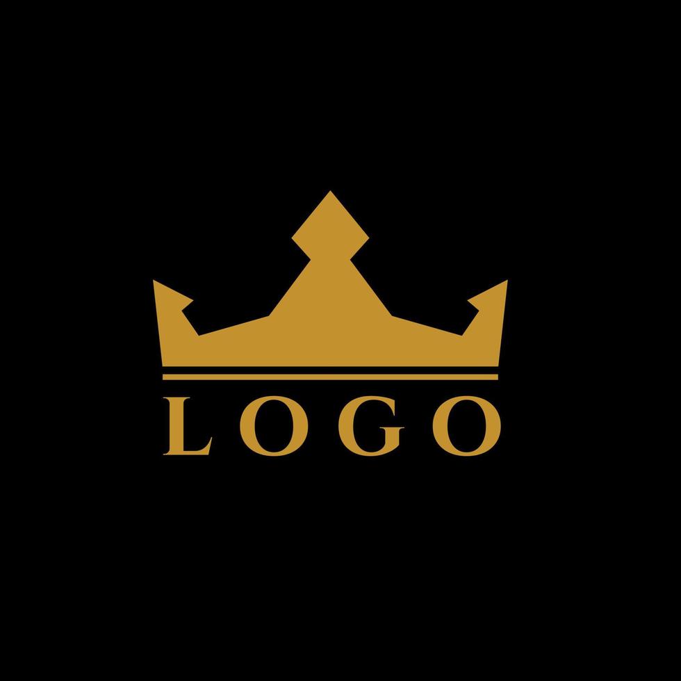 krona logotyp med guld färg, kungligt varumärke företagets logotyp design vektor