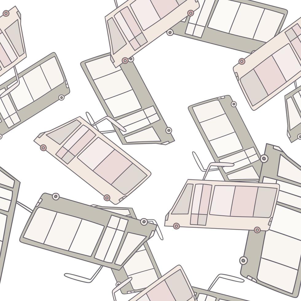 niedliches nahtloses muster des obus. tapete für den stadtverkehr. kinder elektrofahrzeug hintergrund vektor