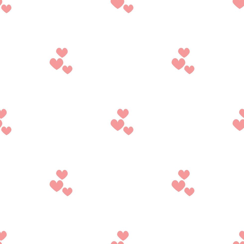rosa Herzen im Doodle-Stil. nahtloses romantisches Muster. bunte Herzen auf weißem Vektorhintergrund. fertige vorlage für design, postkarten, druck, poster, party, valentinstag, textil. vektor