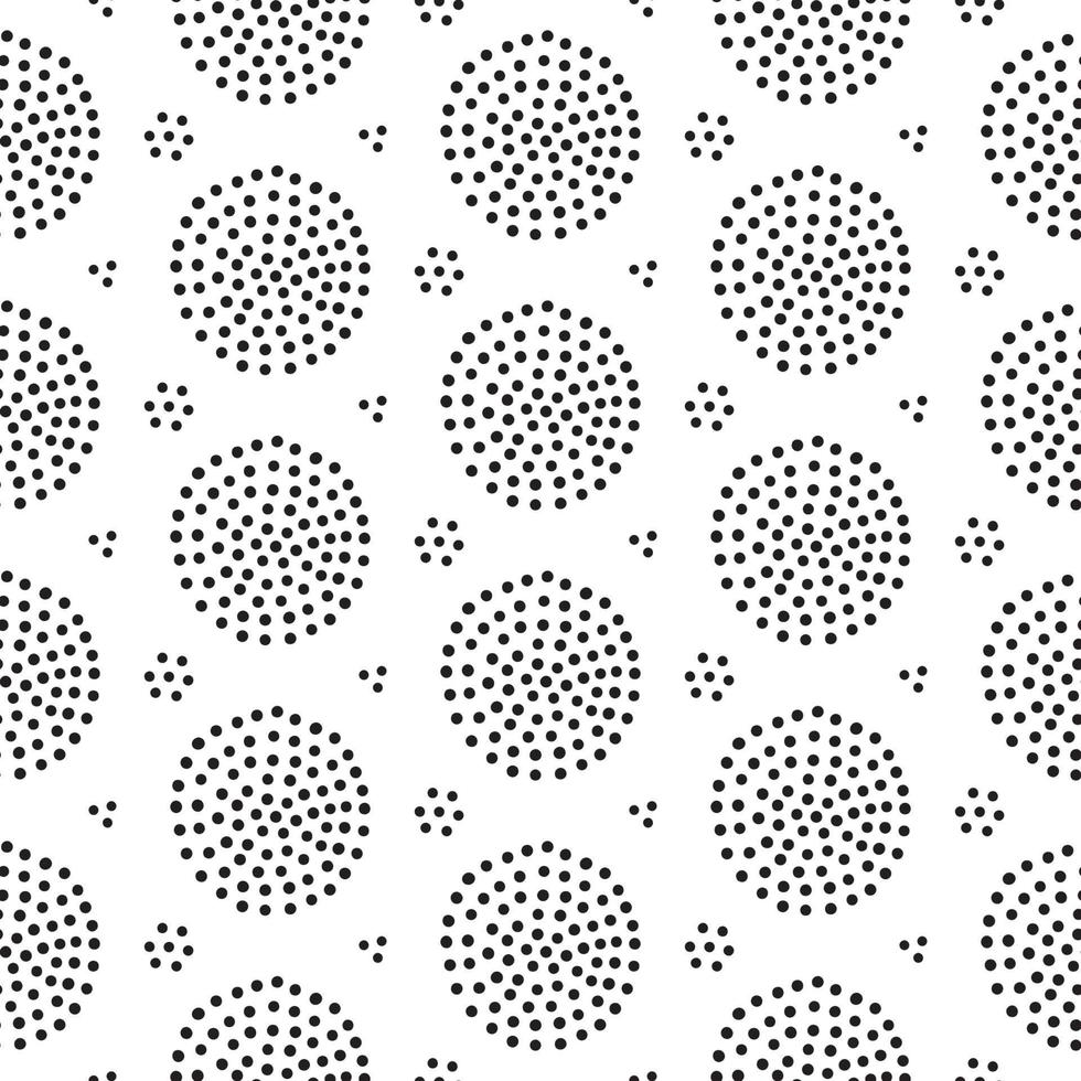 seamless mönster med abstrakta prickade cirklar. handritad vektorillustration i enkel doodle-stil för omslagspapper, textil. vektor
