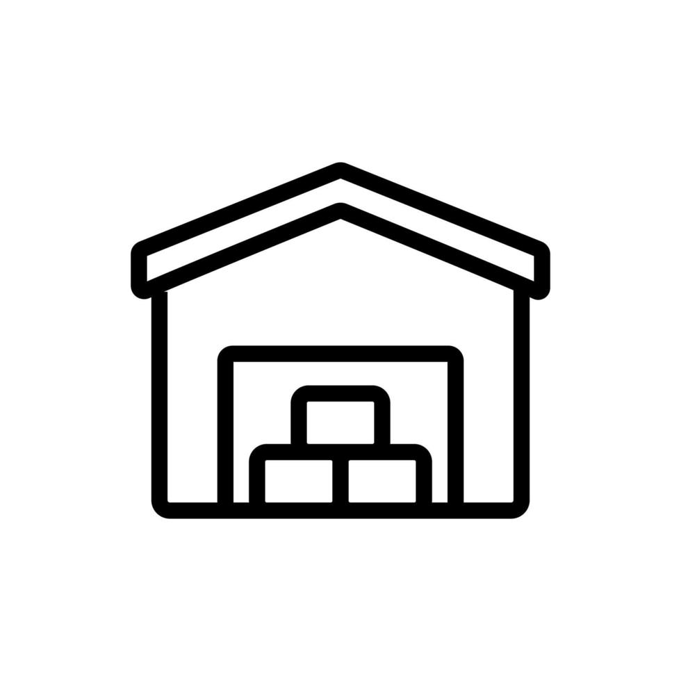 Utility Warehouse Garage Symbol Vektor Umriss Illustration