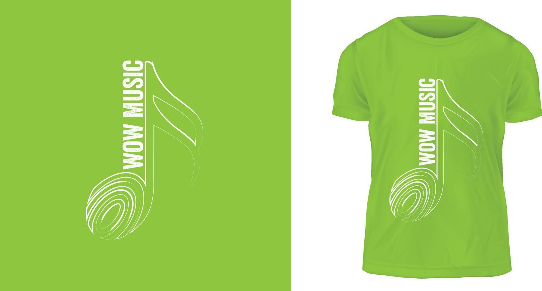 Wow-Musik-T-Shirt-Design zum Drucken bereit vektor