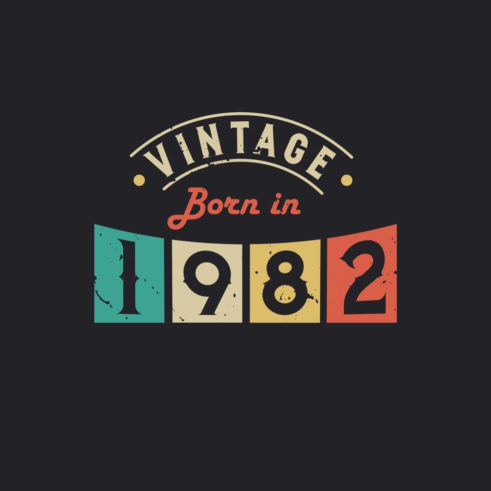 vintage geboren 1982. 1982 vintage retro geburtstag vektor
