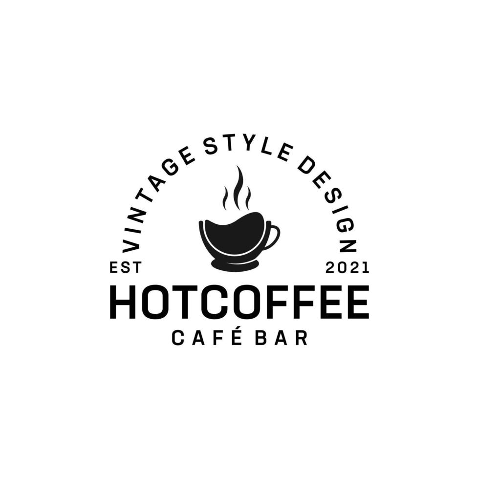 vintage heißer kaffee retro vintage logo design inspiration vektor
