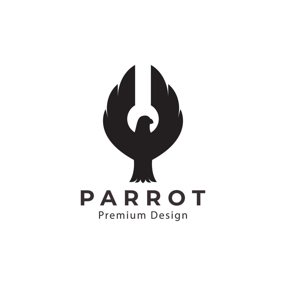 Papagei Vogel Silhouette fliegendes Logo Vektor Icon Symbol Design