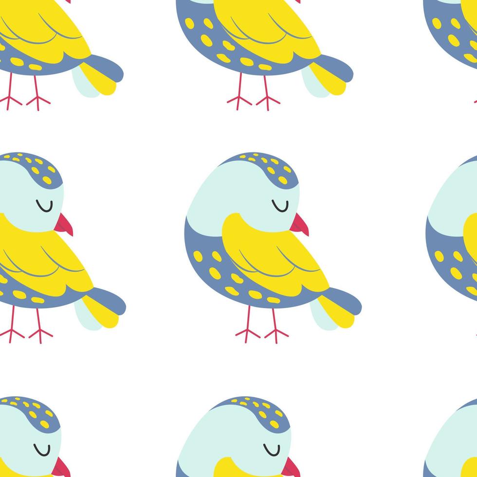 färgglada fåglar seamless mönster. exotiska fåglar i olika tryckta poser. vektor illustration