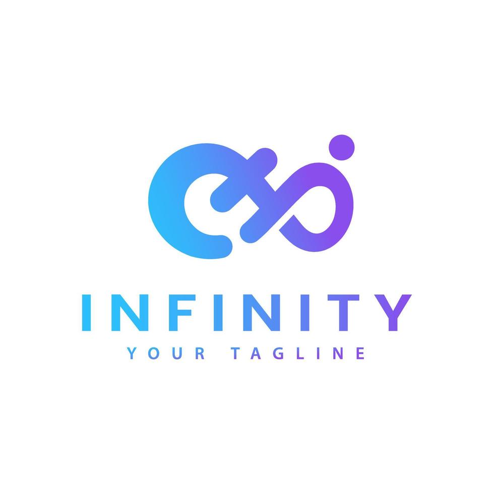 h, i, p infinity letter teknologi design logotyp, mall, symbol, vektor ikon