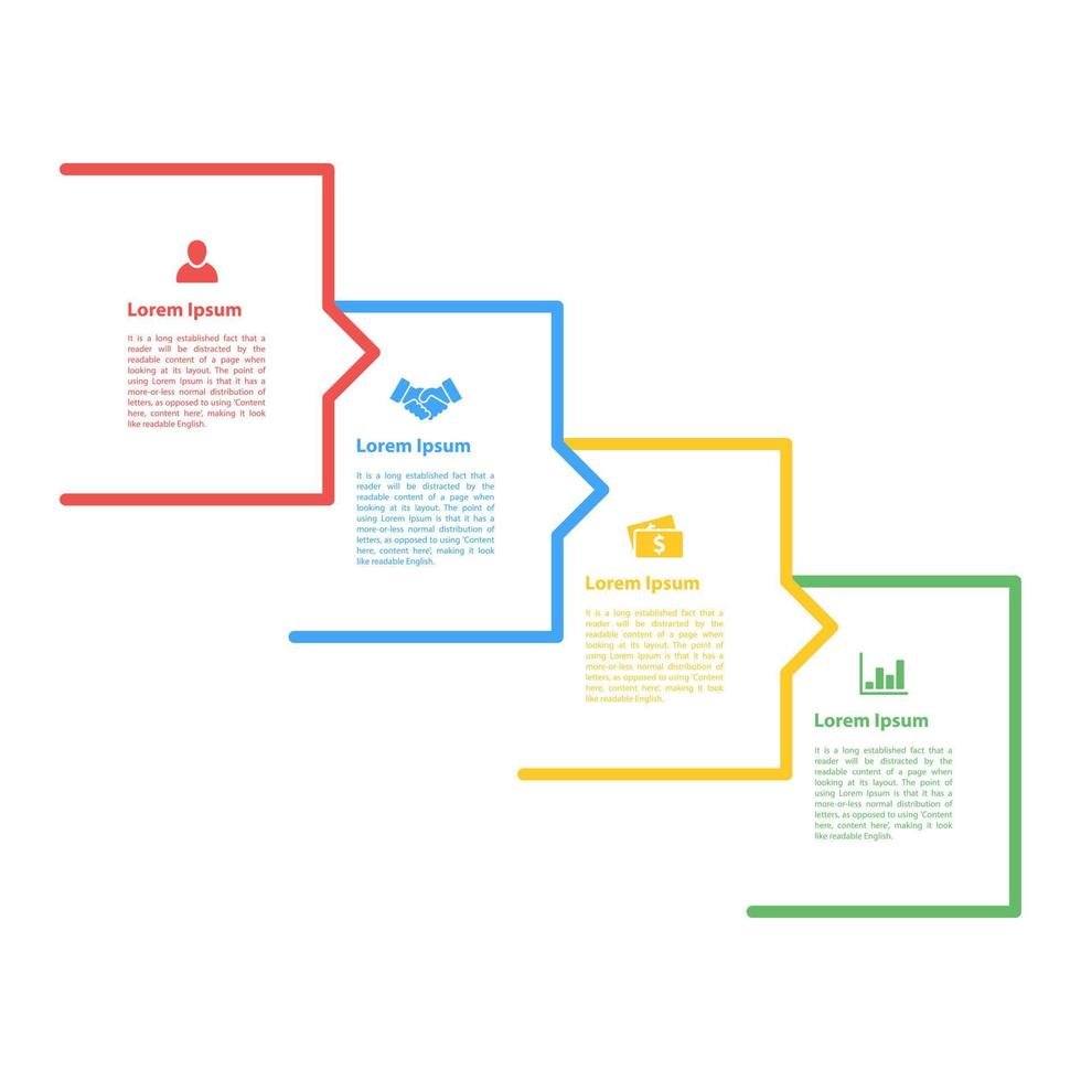 infographic designmall med affärsidé vektorillustration med 4 steg eller alternativ eller processer representerar arbetsflöde eller diagram vektor