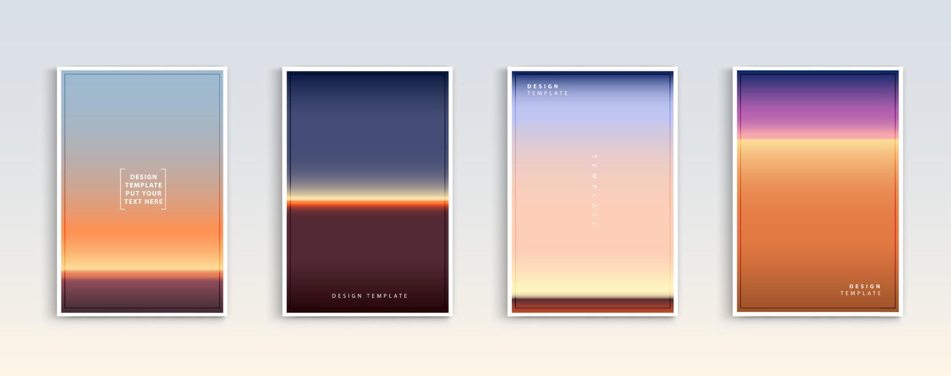 moderna gradienter sommar, solnedgång och soluppgång havet bakgrunder vektor set. färg abstrakt bakgrund för app, webbdesign, webbsidor, banners, gratulationskort. vektor illustration design