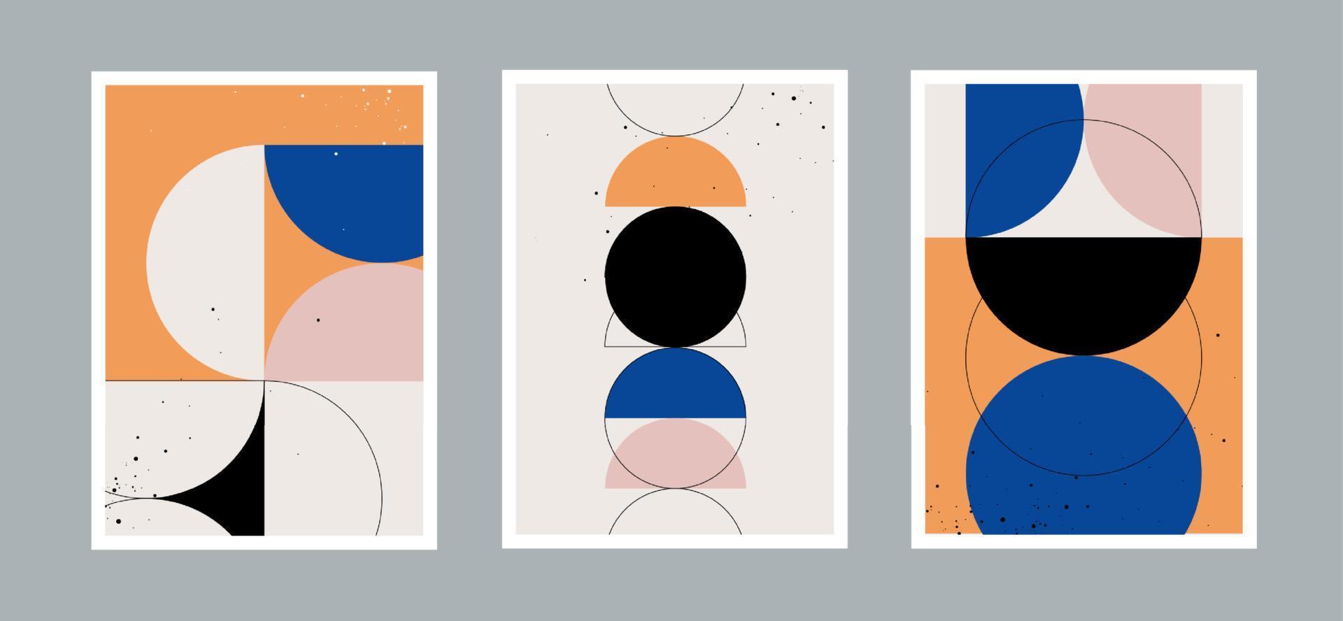 abstrakte kreative minimale künstlerische und kreisgeometrische kunst moderner hintergrund mit verschiedenen formen für wanddekoration, postkarte, banner oder broschüreneinband. Vektordesign. vektor