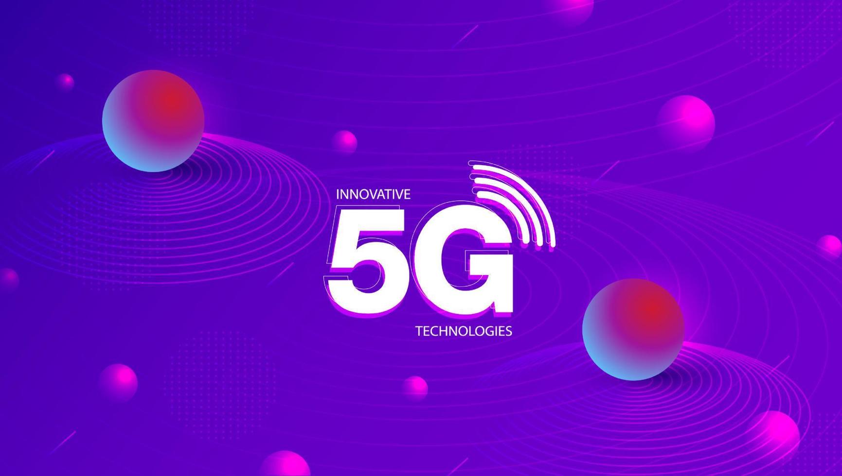 5g drahtloser internetverbindungsnetzwerkhintergrund. Hochgeschwindigkeits-Datenkommunikationskonzept oder Starttechnologie-Vektordesign. vektor