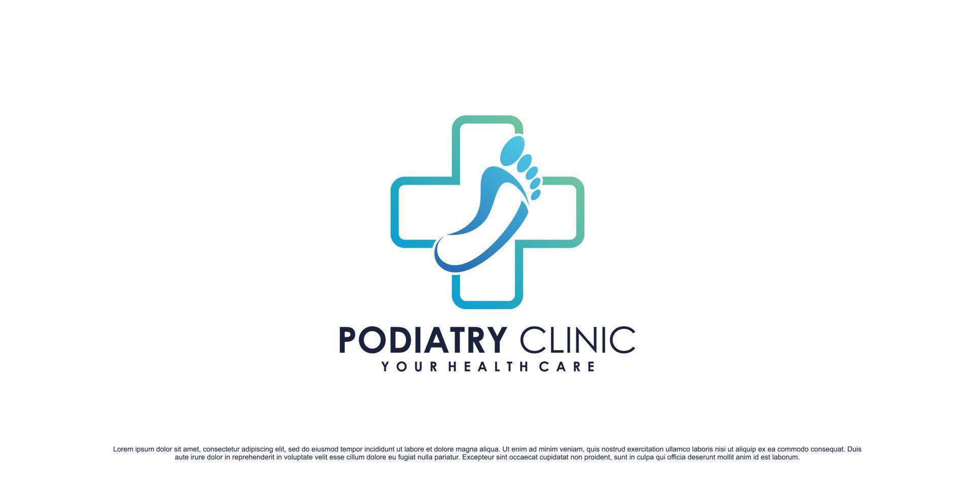 Podologie-Klinik-Logo-Design für Massage und Spa mit kreativem Element-Premium-Vektor vektor