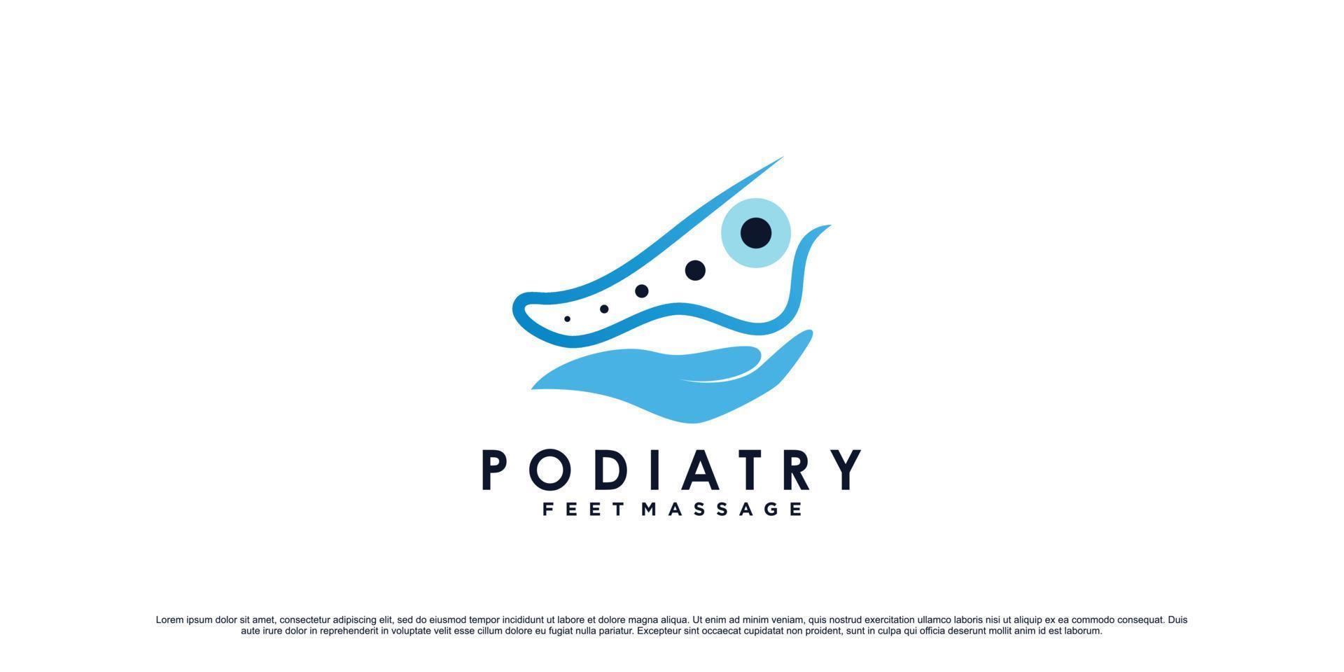 Podologie-Fußmassage-Logo-Design mit Knöchelkonzept und kreativem Element-Premium-Vektor vektor