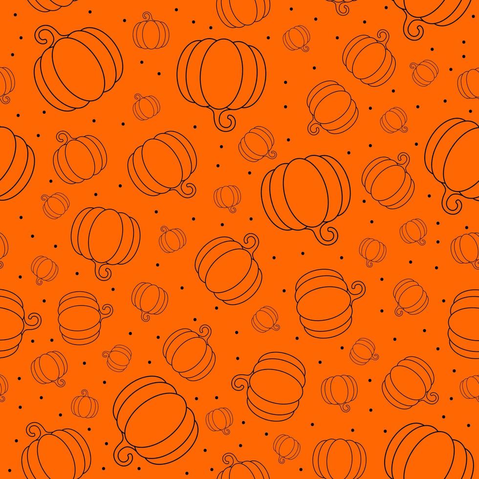 orange och svart pumpa seamless mönster. halloween bakgrund vektor