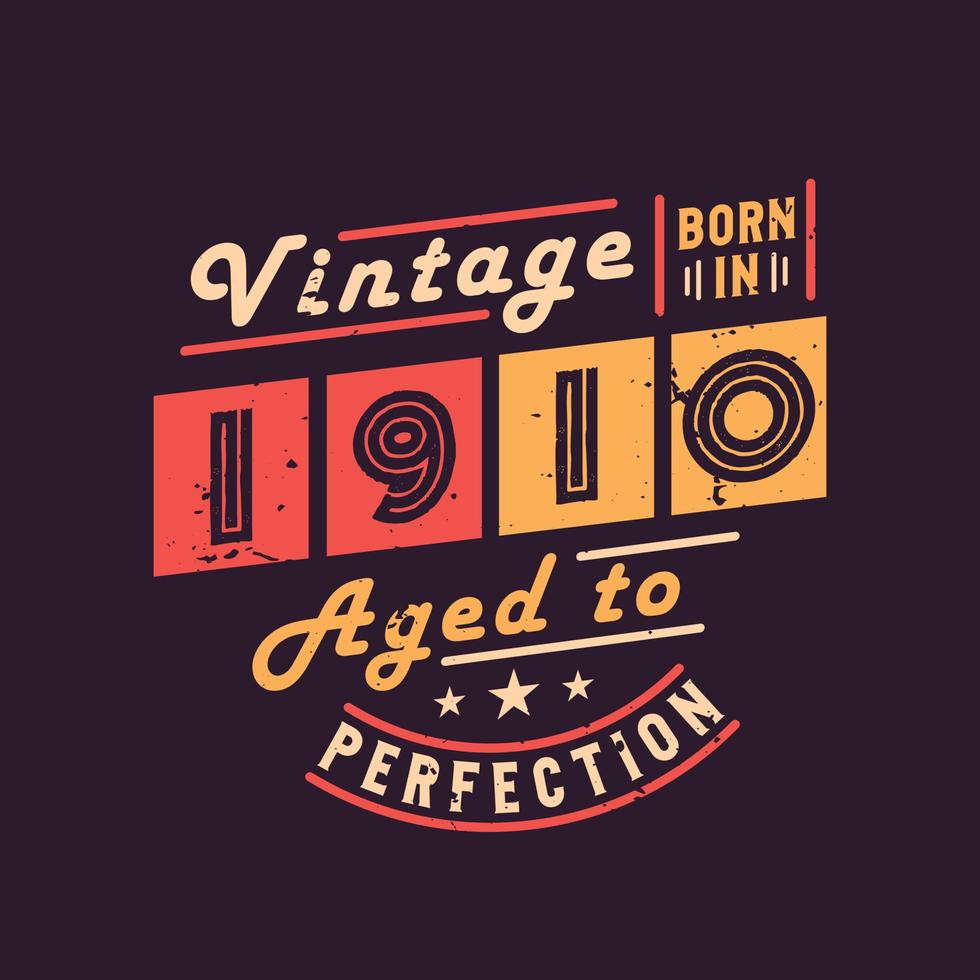 årgång född 1910 åldrad till perfektion vektor