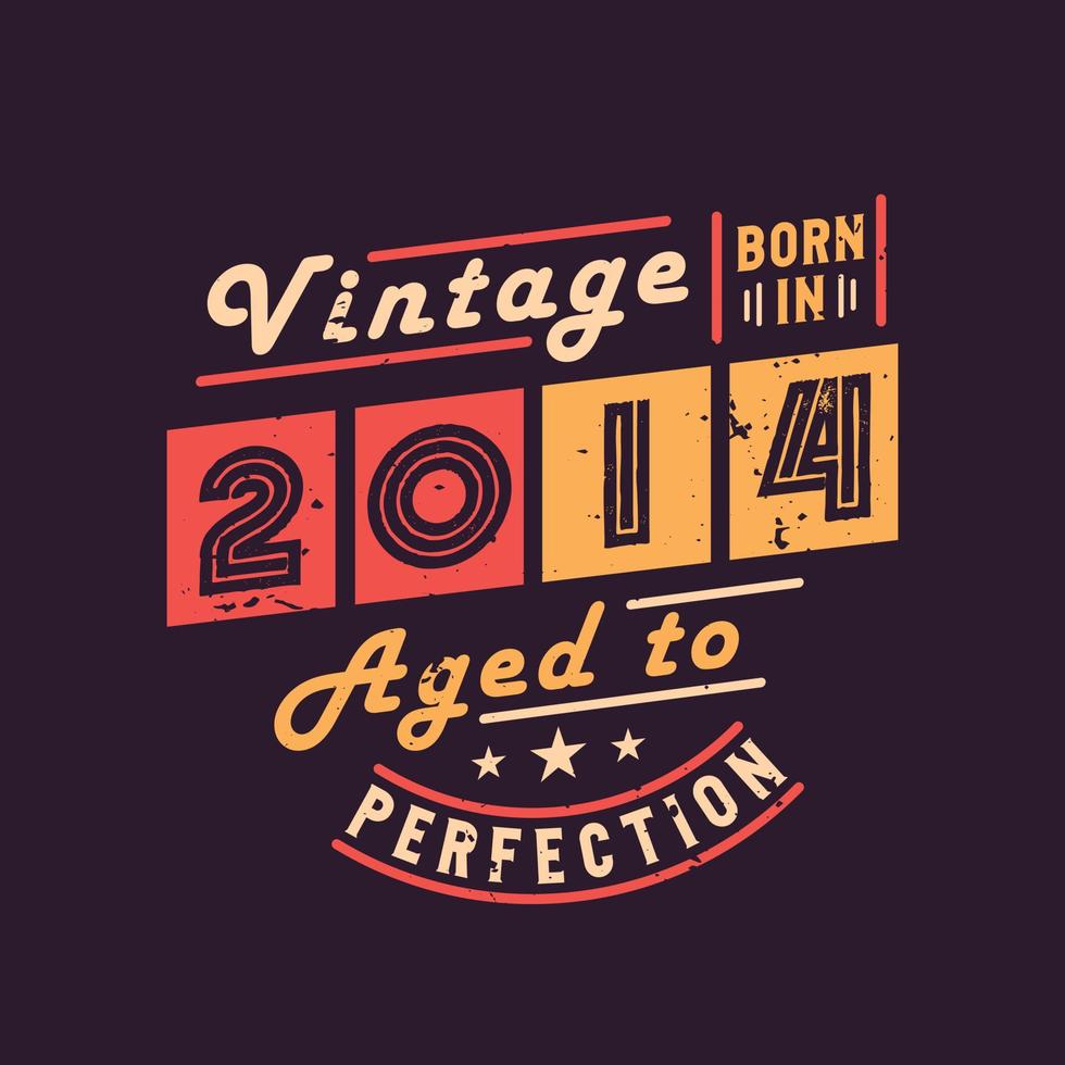årgång född 2014 åldrad till perfektion vektor