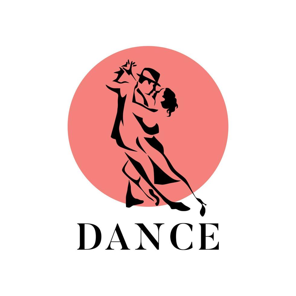 tanzendes Paar Mann und Frau Vektorillustration, Logo, Symbol für Tanzschule, Party vektor
