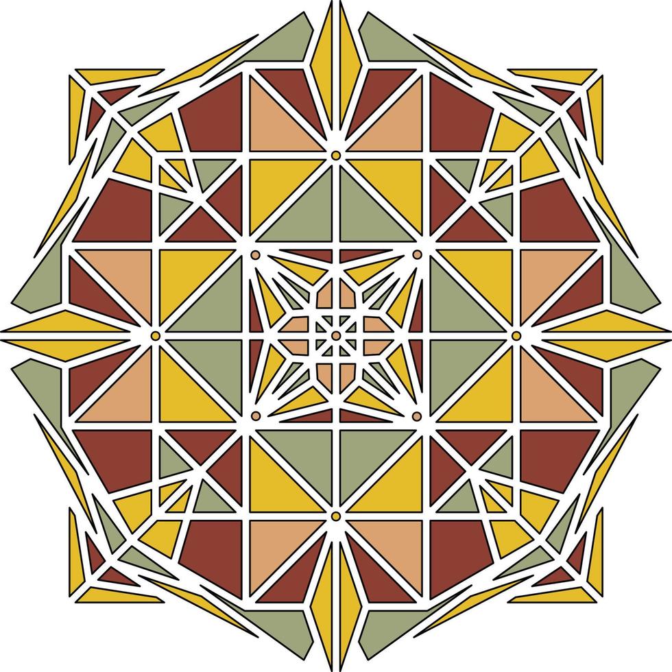 kontur färg geometriska mandala element vektor