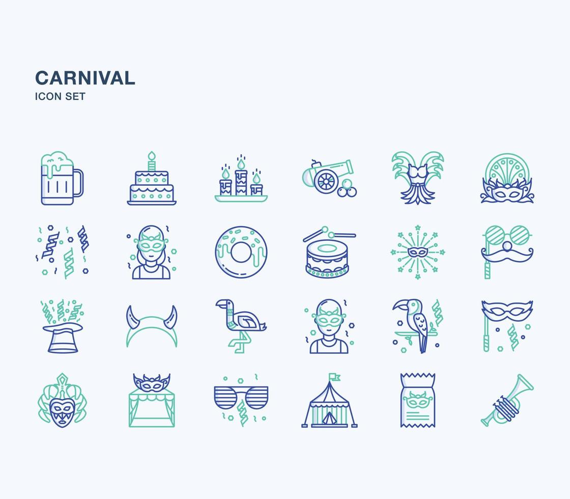 karneval festival disposition färgade ikoner vektor